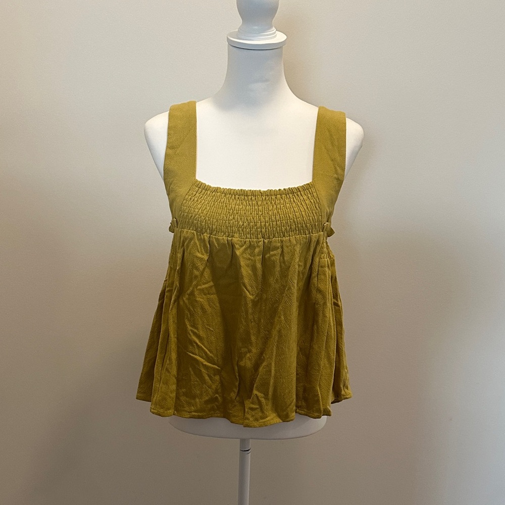 Wishlist Apparel Square Neck Smocked Tank Top